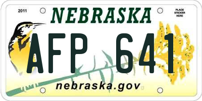 NE license plate AFP641