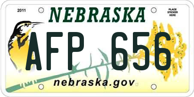 NE license plate AFP656