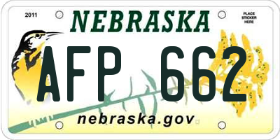 NE license plate AFP662