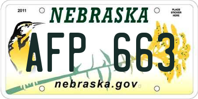 NE license plate AFP663