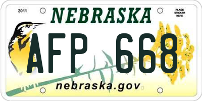 NE license plate AFP668