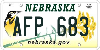 NE license plate AFP683