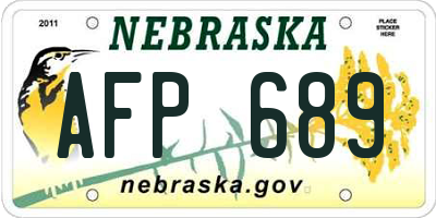 NE license plate AFP689