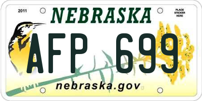 NE license plate AFP699