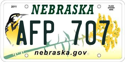 NE license plate AFP707