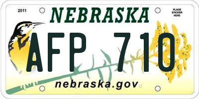 NE license plate AFP710