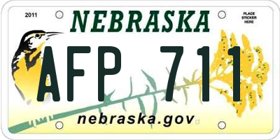 NE license plate AFP711