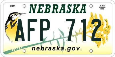 NE license plate AFP712