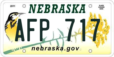 NE license plate AFP717