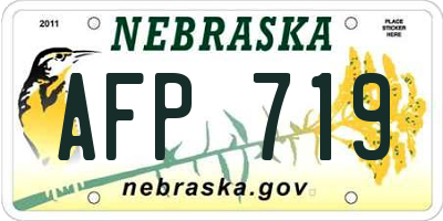 NE license plate AFP719
