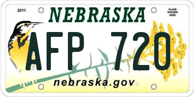 NE license plate AFP720