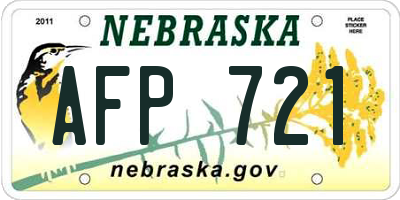 NE license plate AFP721