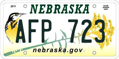 NE license plate AFP723