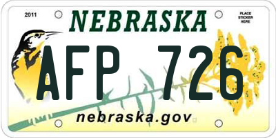 NE license plate AFP726