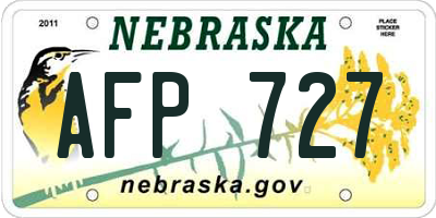 NE license plate AFP727