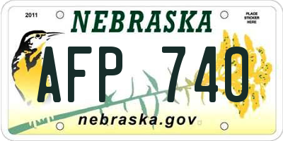 NE license plate AFP740
