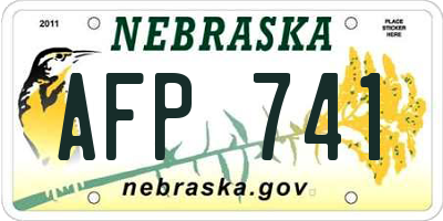 NE license plate AFP741
