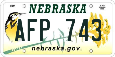 NE license plate AFP743