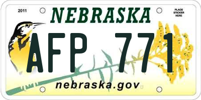 NE license plate AFP771
