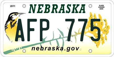 NE license plate AFP775