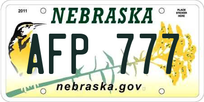 NE license plate AFP777