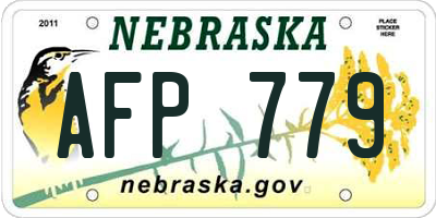 NE license plate AFP779