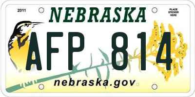 NE license plate AFP814