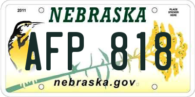 NE license plate AFP818