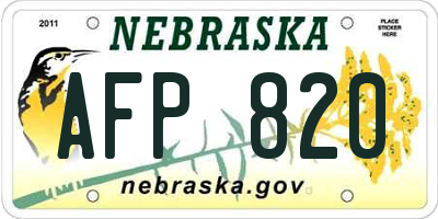 NE license plate AFP820