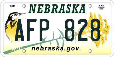 NE license plate AFP828