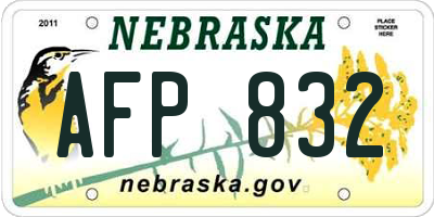 NE license plate AFP832