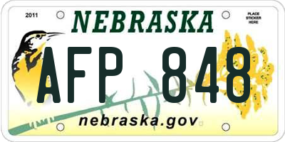 NE license plate AFP848