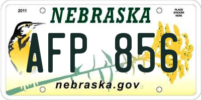 NE license plate AFP856