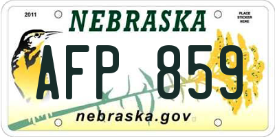 NE license plate AFP859