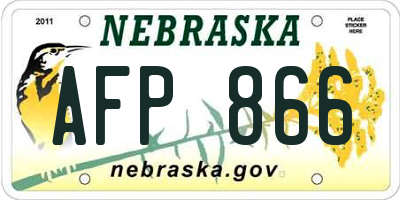 NE license plate AFP866