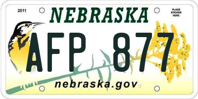 NE license plate AFP877