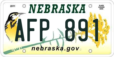 NE license plate AFP891