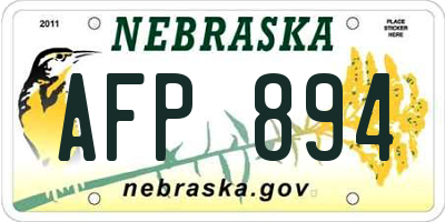 NE license plate AFP894