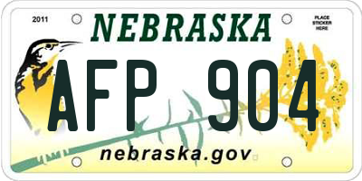 NE license plate AFP904