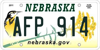 NE license plate AFP914