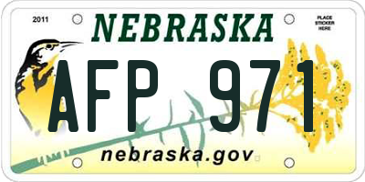 NE license plate AFP971
