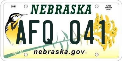 NE license plate AFQ041