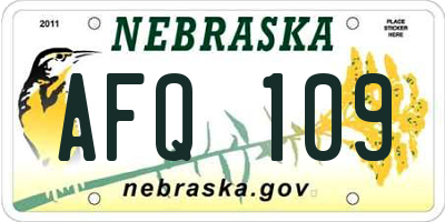 NE license plate AFQ109