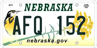 NE license plate AFQ152