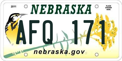 NE license plate AFQ171