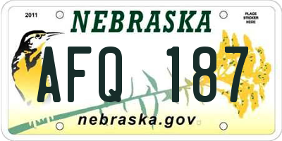 NE license plate AFQ187