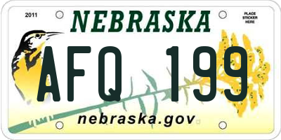 NE license plate AFQ199