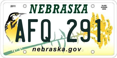 NE license plate AFQ291