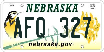 NE license plate AFQ327