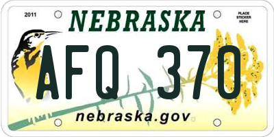 NE license plate AFQ370